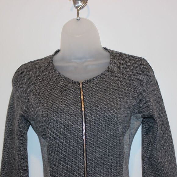 Theory  Chayenne Two-Tone Front-Zip Long Sleeve Mini dress Women 4 - Picture 5 of 14